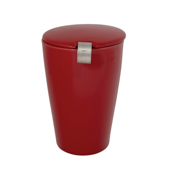 TEA FORTE Bright red Loose tea Infuser Cup with Lid Holds 12 oz. LIKE NEW - Picture 7 of 10